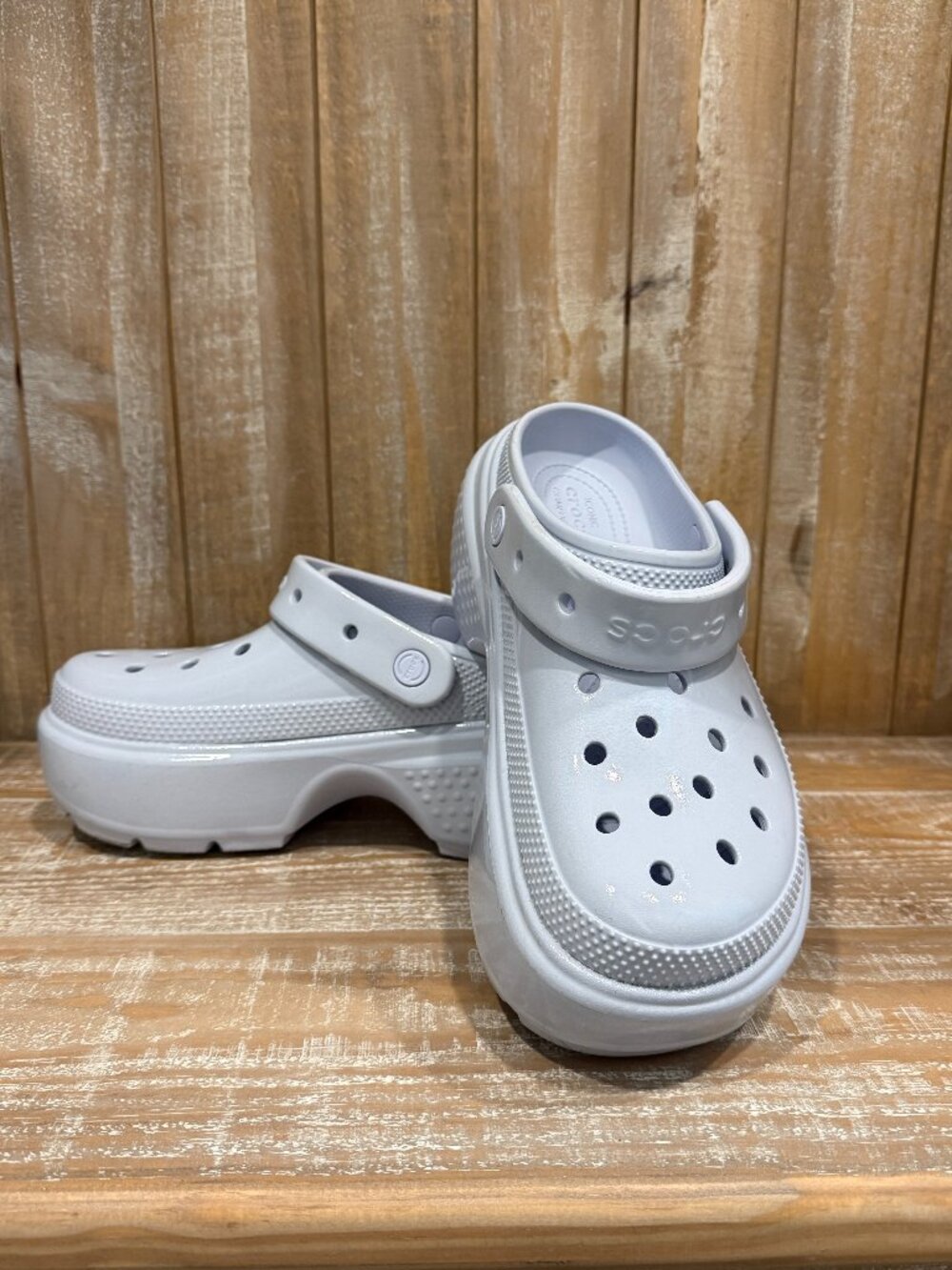 Crocs Stomp High Shine Clog Unisex Men's 7 Women's 9 Dreamscape Blue Casual
